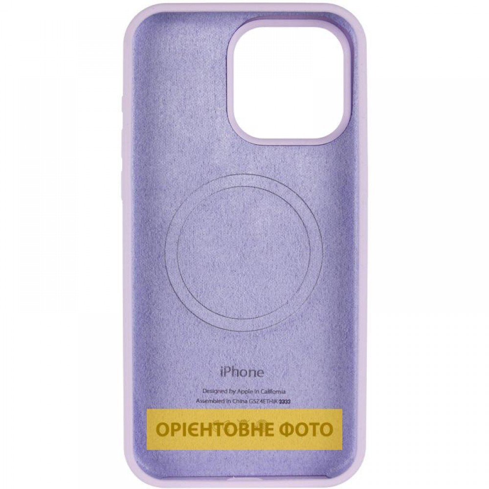 Чохол Silicone Case (AA) Logo with MagSafe для Apple iPhone 16 Pro Max (6.9") Бузковий / Lilac