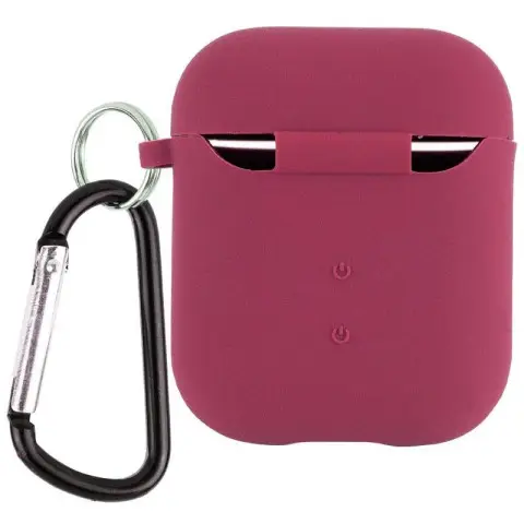 Силіконовий футляр з мікрофіброю для навушників Airpods 1/2 Бордовий / Plum