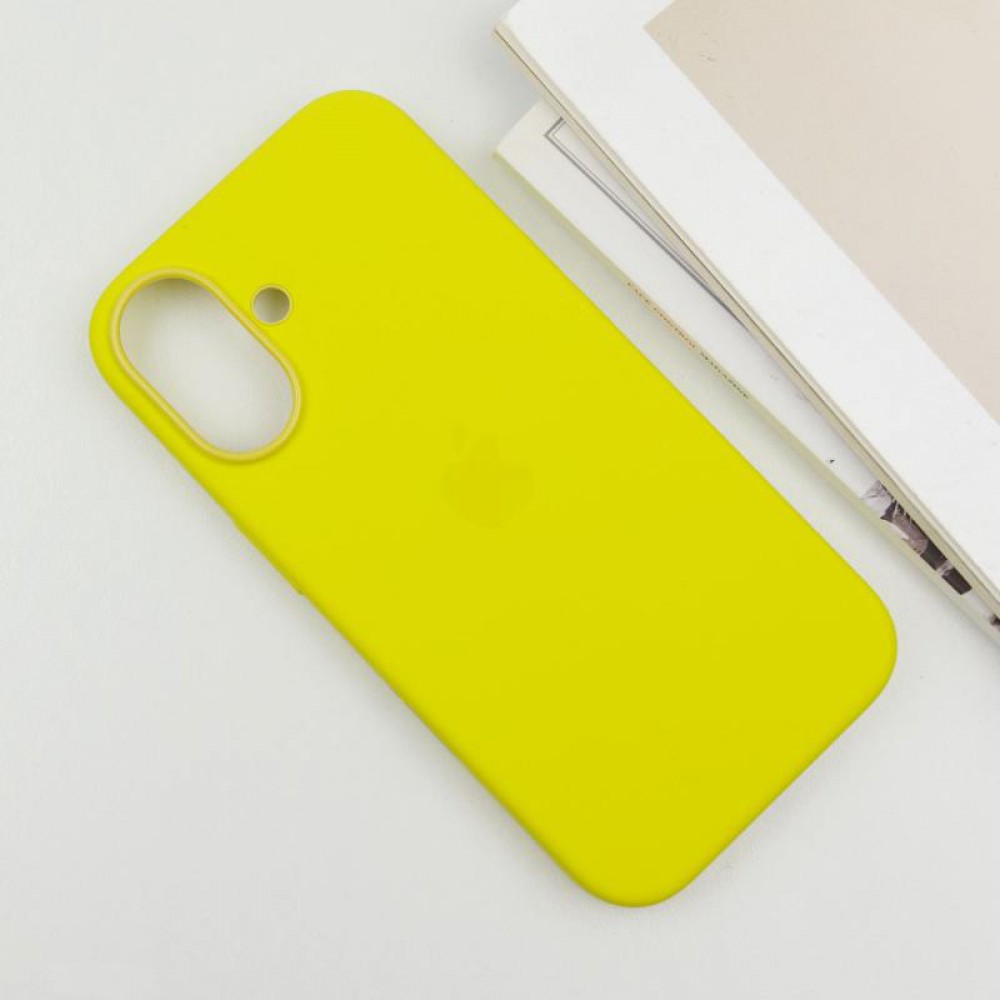 Чохол Silicone case (AAA) with Magsafe and Animation (button) для Apple iPhone 16 (6.1") Star Fruit