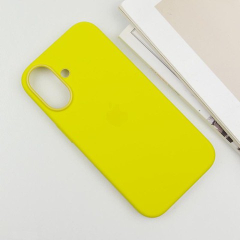 Чохол Silicone case (AAA) with Magsafe and Animation (button) для Apple iPhone 16 (6.1") Star Fruit