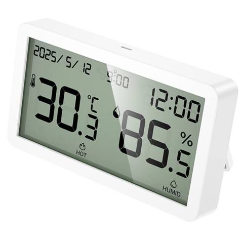 Електронний термогігрометр + годинник Hoco HX42 Indoor White