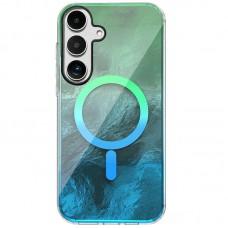Чохол TPU Shiny Mountain (MagFit) для Samsung Galaxy S24 Green / Blue