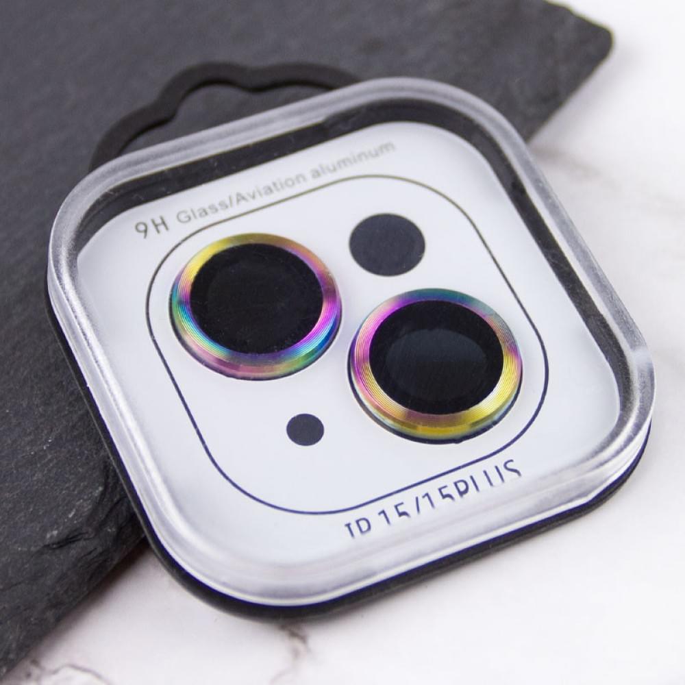 Защитное стекло Metal Classic на камеру (в упак.) для Apple iPhone 15 (6.1") / 15 Plus (6.7")