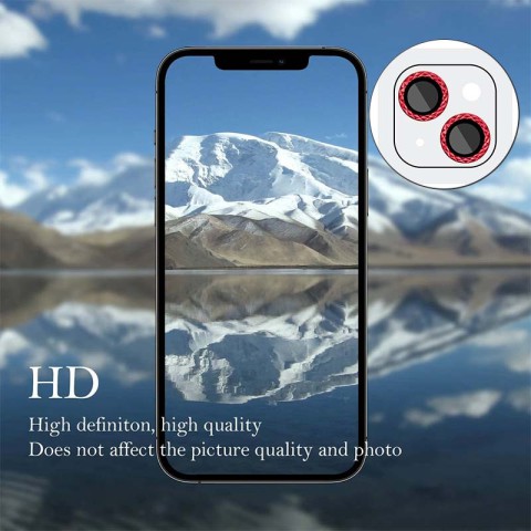 Захисне скло Metal Shine на камеру (у упак.) для Apple iPhone 14 (6.1") / 14 Plus (6.7") Червоний / Red
