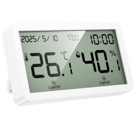 Електронний термогігрометр + годинник Hoco HX42 Indoor White