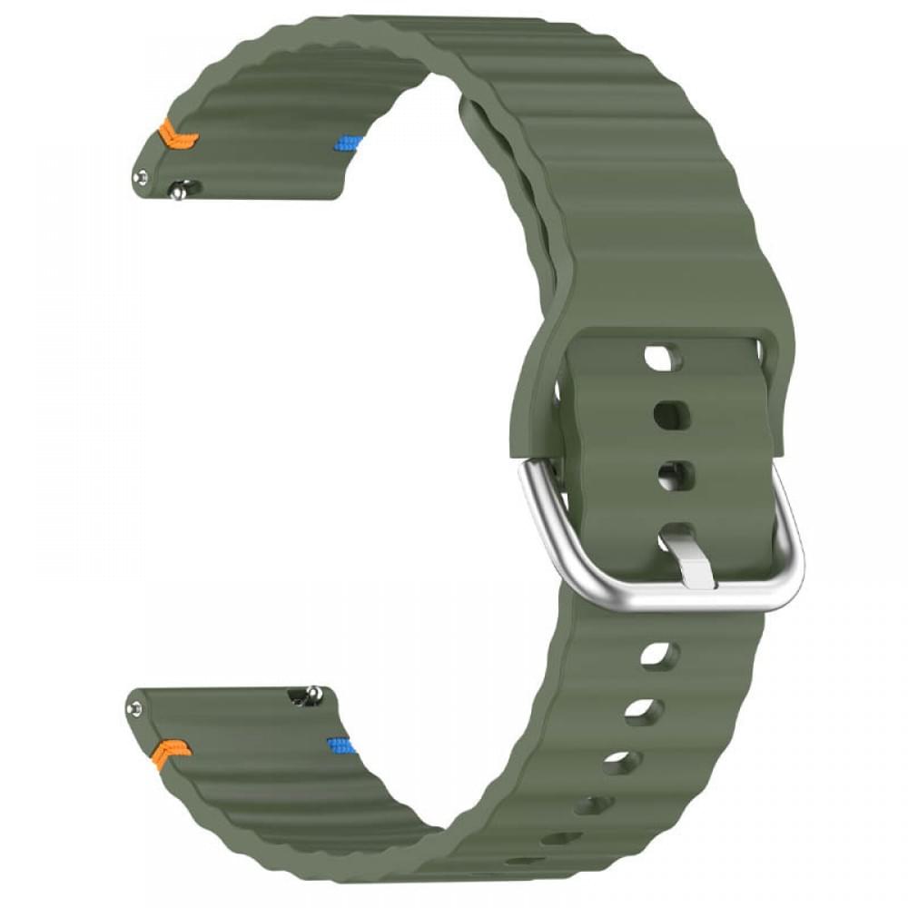Силіконовий ремінець Wavy для Smart Watch 22mm Dark Olive