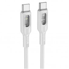 Дата кабель Hoco U120 Transparent explore intelligent power-off PD 60W Type-C to Type-C (1.2m)