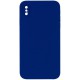 Чохол Silicone Case Square Full Camera Protective (AA) NOLOGO для Apple iPhone X / XS (5.8") Синій / Deep navy