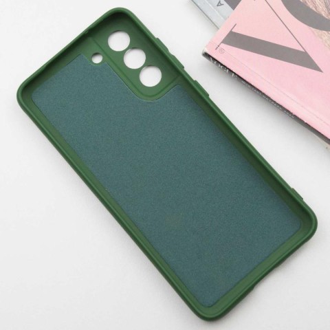 Чохол TPU GETMAN Liquid Silk Full Camera для Samsung Galaxy S22+ Зелений / Dark green