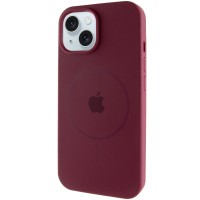 Чохол Silicone Case Full Protective (AA) with MagSafe для Apple iPhone 15 (6.1") Бордовий / Plum