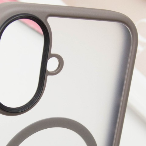 TPU+PC чохол Metal Buttons with MagSafe для Apple iPhone 16 (6.1") Сірий