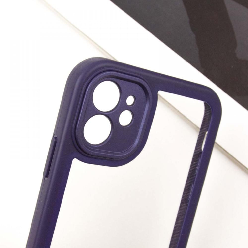 TPU чохол Transparent + Colour 1,5mm для Apple iPhone 12 (6.1") Purple