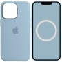 Чохол Silicone case (AAA) full with Magsafe and Animation для Apple iPhone 13 Pro (6.1") Блакитний / Blue Fog