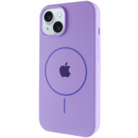 Чохол Silicone Case Full Protective (AA) with MagSafe для Apple iPhone 15 Plus (6.7") Бузковий / Dasheen