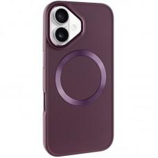 TPU чохол Bonbon Metal Style with MagSafe для Apple iPhone 16 (6.1") Бордовий / Plum