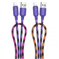 Дата кабель Hoco X116 Meridian USB to Lightning 2.4A (1m) Gradient Purple Mix