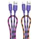 Дата кабель Hoco X116 Meridian USB to Lightning 2.4A (1m) Gradient Purple Mix
