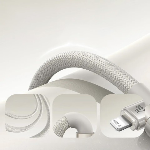 Дата кабель Baseus Titanium Alloy Fast Charging USB to Lightning 2.4A (1m) (P10378102) Galaxy Titanium Gold