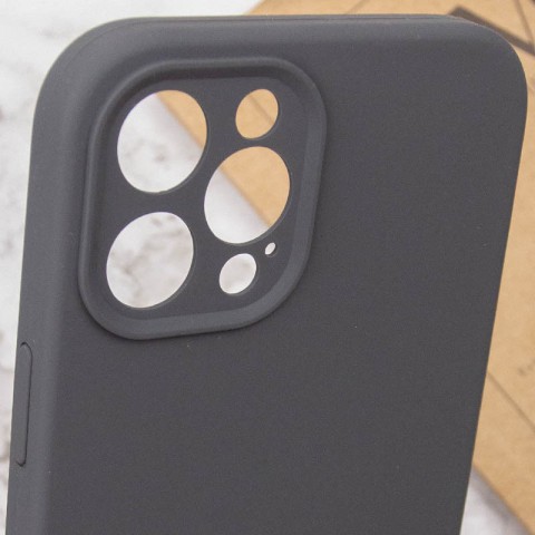 Чохол Silicone Case Full Camera Protective (AA) NO LOGO для Apple iPhone 12 Pro (6.1") Сірий / Dark Gray