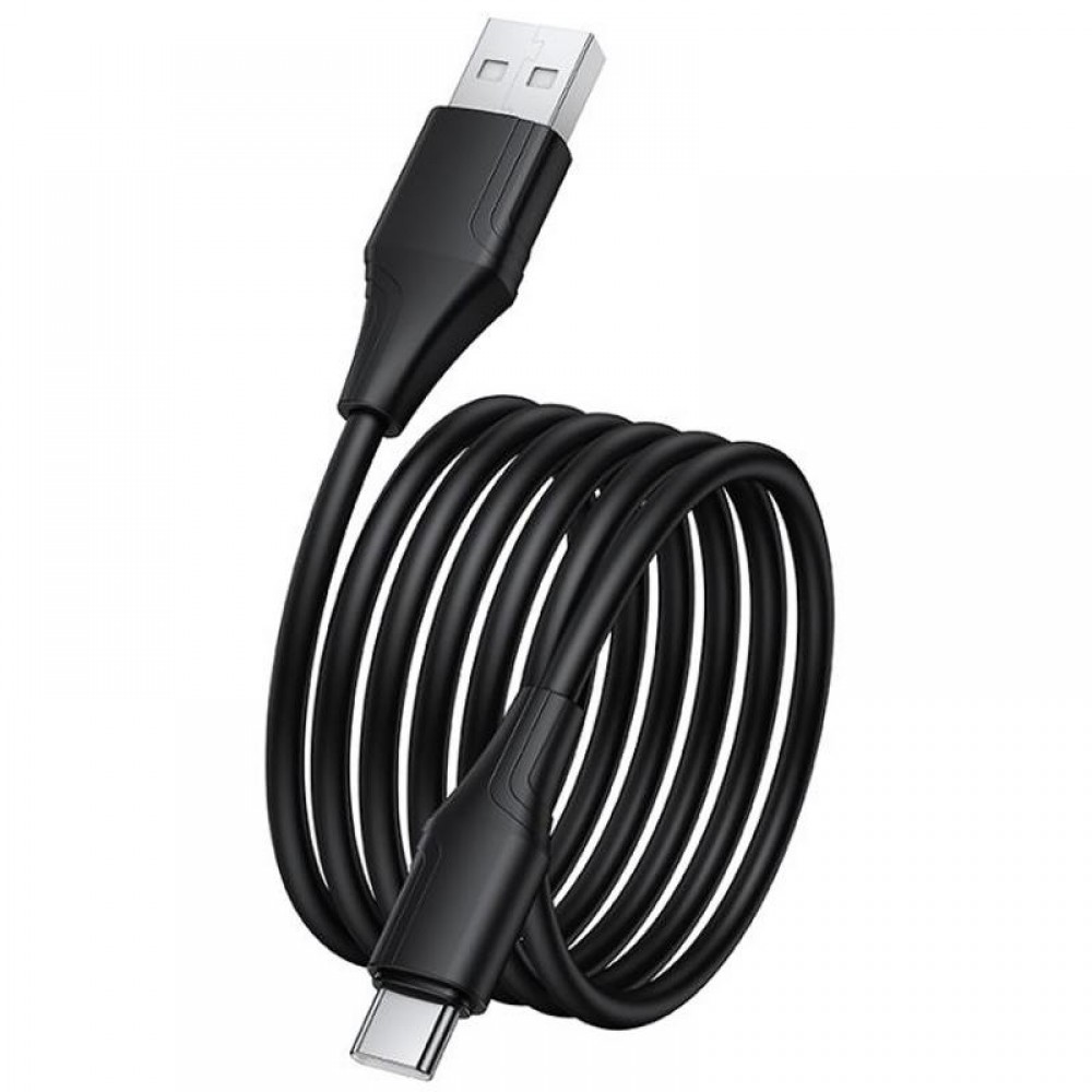 Дата кабель Hoco X124 Bien silicone USB to Type-C 3A (1m) Black