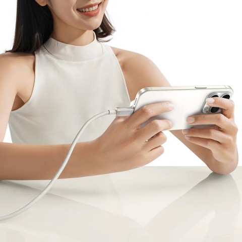 Дата кабель Baseus Titanium Alloy Fast Charging USB to Lightning 2.4A (1m) (P10378102) Galaxy Titanium Gold