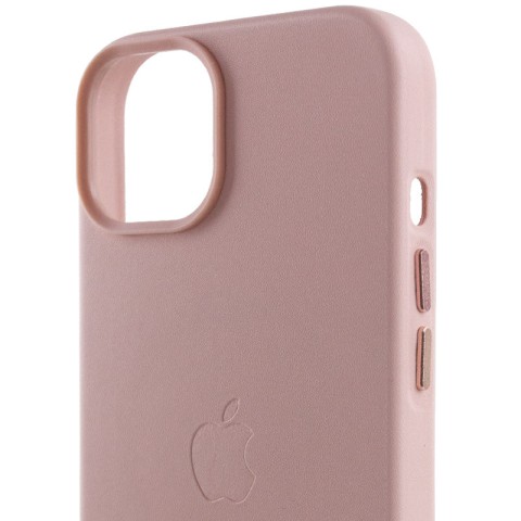 Шкіряний чохол Leather Case (AA Plus) with MagSafe для Apple iPhone 14 (6.1") Sand Pink