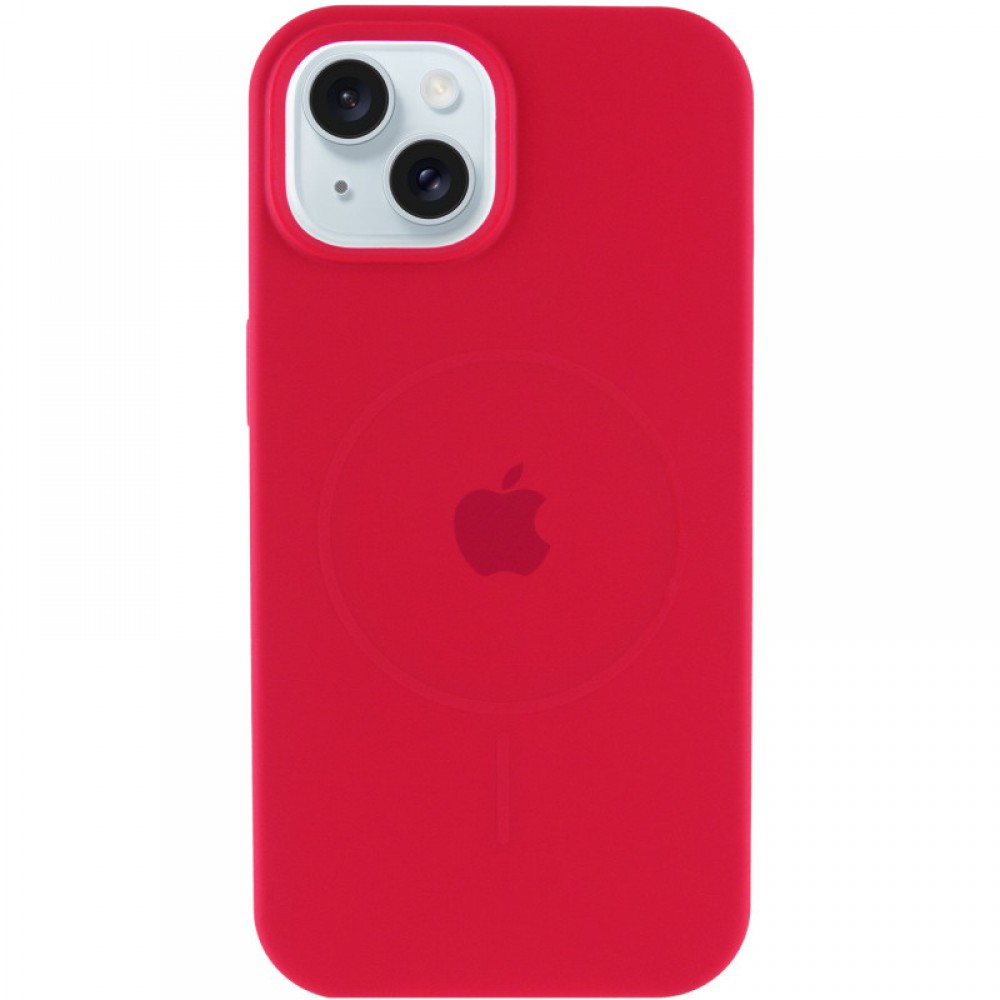 Чохол Silicone Case Full Protective (AA) with MagSafe для Apple iPhone 15 (6.1") Червоний / Deep Red