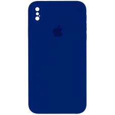 Чохол Silicone Case Square Full Camera Protective (AA) для Apple iPhone XS Max (6.5") Синій / Deep navy