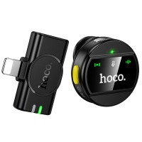 Петличний бездротовий мікрофон Hoco L21 Charm Lightning Black
