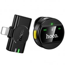 Петличний бездротовий мікрофон Hoco L21 Charm Lightning Black