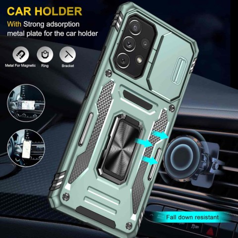Ударостійкий чохол Camshield Army Ring для Samsung Galaxy A33 5G Зелений / Light Green