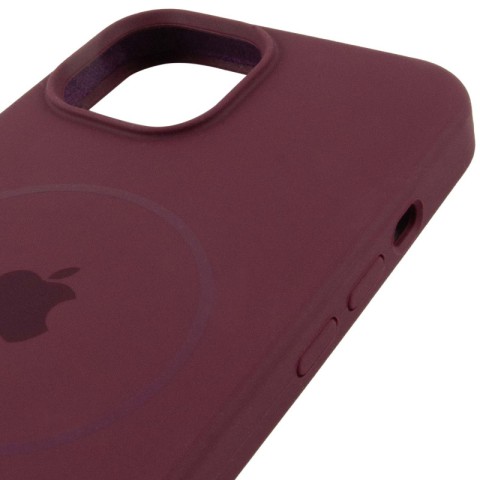 Чохол Silicone Case Full Protective (AA) with MagSafe для Apple iPhone 15 (6.1") Бордовий / Plum