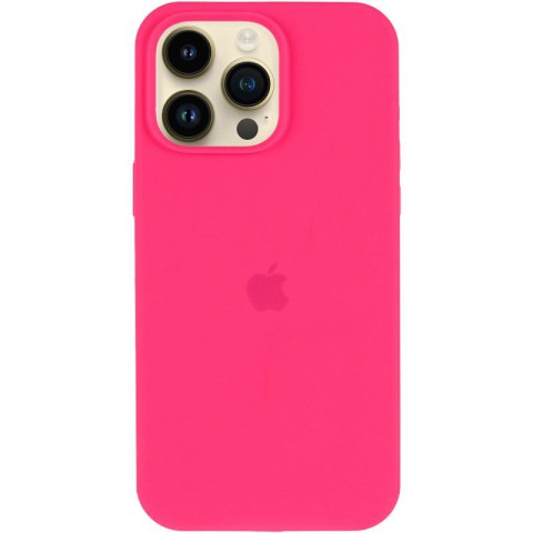 Чохол Silicone Case (AA) Logo with MagSafe для Apple iPhone 14 Pro Max (6.7") Рожевий / Barbie pink