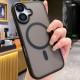 TPU+PC чохол Metal Buttons with MagSafe Colorful для Apple iPhone 16 Plus (6.7") Чорний