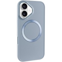 TPU чохол Bonbon Metal Style with MagSafe для Apple iPhone 16 (6.1") Блакитний / Mist Blue