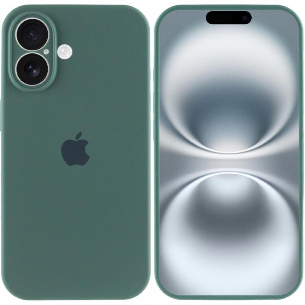Чохол Silicone Case Full Camera Protective (AA) для Apple iPhone 16 (6.1") Зелений / Pine green