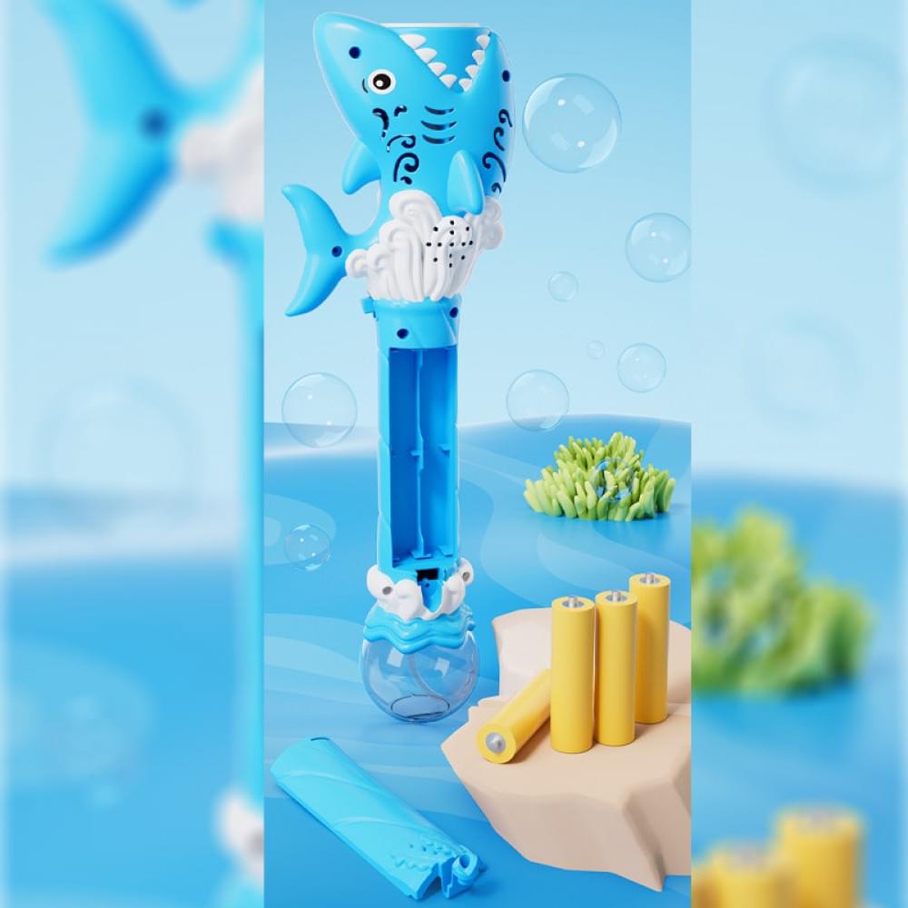 Пістолет з мильними бульбашками H038 Shark + bottle 50ml Light Blue