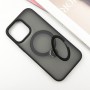 TPU+PC чохол Metal Buttons with MagSafe Colorful HQ Ring для Apple iPhone 15 Pro Max (6.7") Black