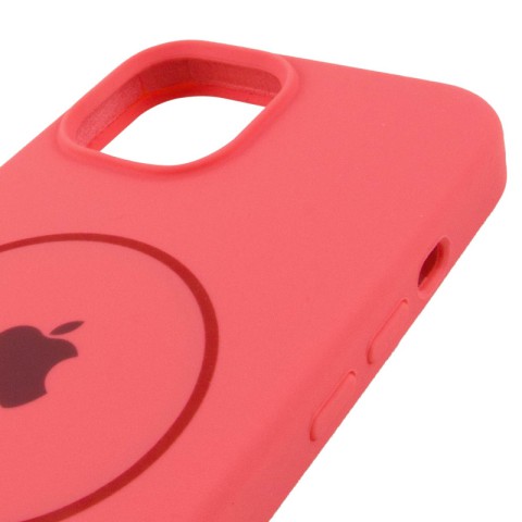 Чохол Silicone Case Full Protective (AA) with MagSafe для Apple iPhone 14 Plus (6.7") Кавуновий / Watermelon red