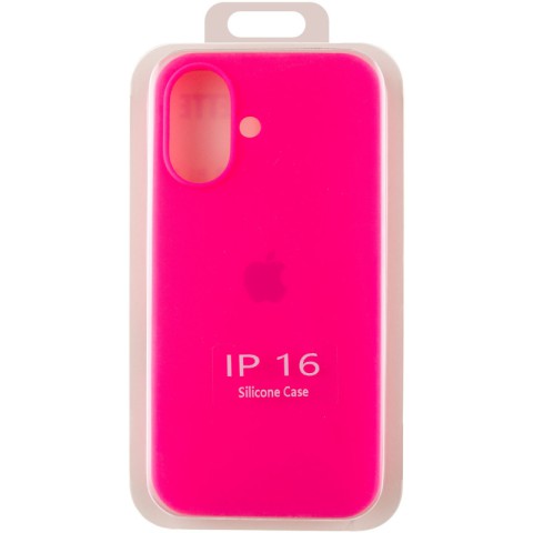 Чохол Silicone Case Full Protective (AA) для Apple iPhone 16 (6.1") Рожевий / Barbie pink