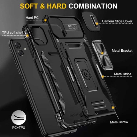 Ударостійкий чохол Camshield Army Ring для Samsung Galaxy A06 Чорний / Black