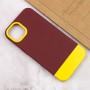 Чохол TPU+PC Bichromatic для Apple iPhone 12 Pro Max (6.7") Brown burgundy / Yellow