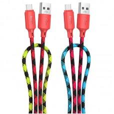 Дата кабель Hoco X116 Meridian USB to MicroUSB 2.4A (1m) Gradient Red Mix