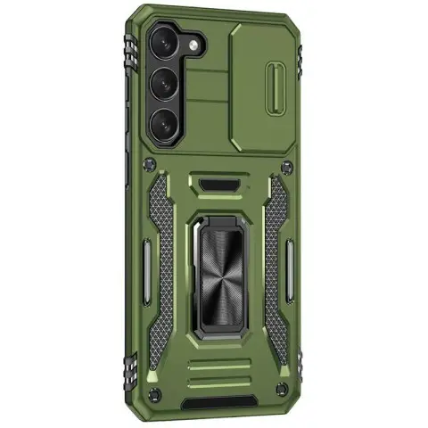 Ударостійкий чохол Camshield Army Ring для Samsung Galaxy S22+ Оливковий / Army Green