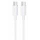 Дата кабель Borofone BX112 Lemon Type-C to Type-C 60W (1m) White