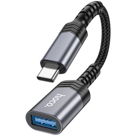 Перехідник Hoco UA24 Type-C male to USB female 3.0 Metal gray