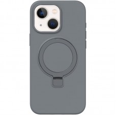 Чохол Silicone Case Full Protective NO LOGO with Ring для Apple iPhone 13 / 14 (6.1") Grey
