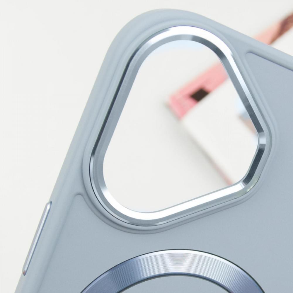 TPU чохол Bonbon Metal Style with MagSafe для Apple iPhone 16 (6.1") Блакитний / Mist Blue