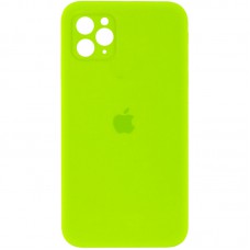 Чохол Silicone Case Square Full Camera Protective (AA) для Apple iPhone 11 Pro (5.8") Салатовий / Neon green