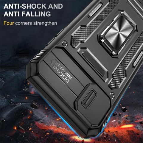 Ударостійкий чохол Camshield Army Ring для Apple iPhone X / XS (5.8") Чорний / Black